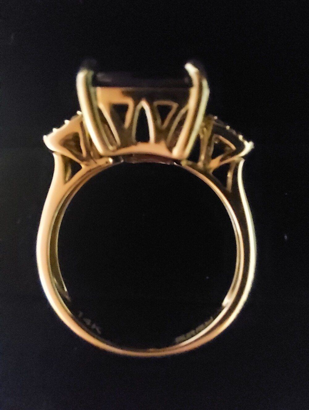 Effy 14kt Amethyst Ring With Genuine Diamonds Yellow Gold - Picture 4 of 16